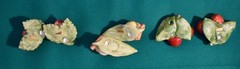 Six Japanese Hand Crafted Ceramic Fruit Place Card Holders