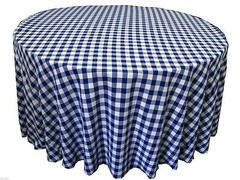5 Round 120 inch Checkered Tablecloths Buffalo Gingham Polyester Made in USA