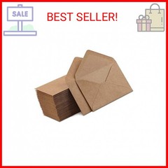 100 Pack Mini Kraft Envelopes, 4″ x 2.7″, Small Gift Card & notes envelopes