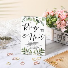 Bucherry Bridal Shower Games with Rings Funny 5.12 x 7.87 x 0.2 inches, Green