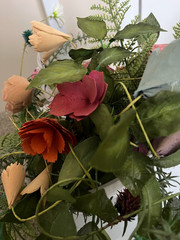 🌸MIXED‑MEDIA SPRING FLORAL DISPLAY • PAPER BLOOMS • FERN GREENERY • BUTTERFLY