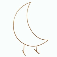 6.5 ft GOLD Metal Crescent Moon Wedding Arch BACKDROP STAND Party Decorations