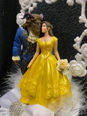 Beauty and the Beast Disney Wedding Cake Topper Belle Groom Top Yellow dress