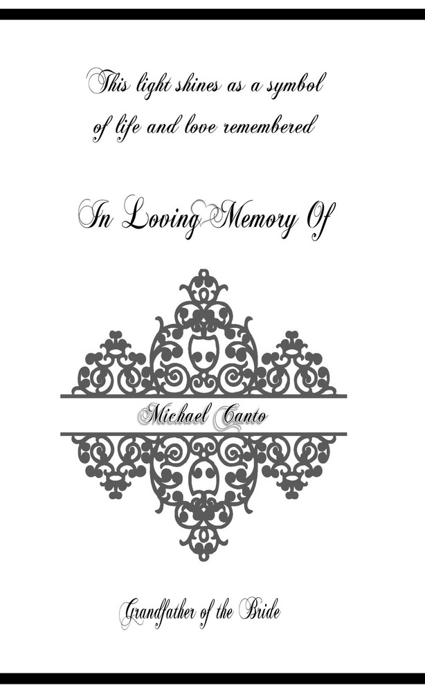 5 Personalized Memorial In Loving Memory Of Vellum Luminaries Table Decorations