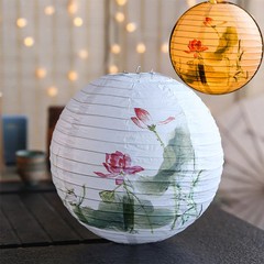 12in Flower Printed Paper Lantern Chinese Japanese Style for Wedding Party Decor