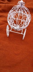 PUMPKIN White Metal Cinderella Style Carriage Wedding Table Centerpiece Decor in