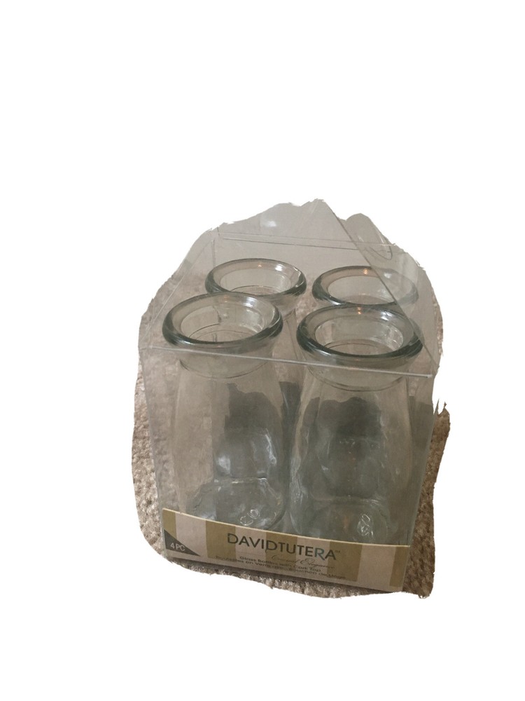 4 Pieces David Tutera Mini Glass Bottle without Cork Top