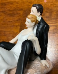 Wedding Cake Topper Romantic Couple Lounging on the Beach Weddingstar Porcelain