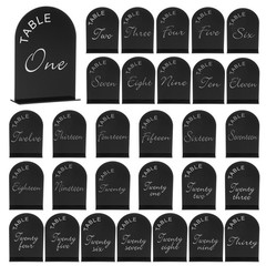 30pcs Black Arch Sign with Stand, 5″x7″ Table Number Holders(Numbers 1-30)