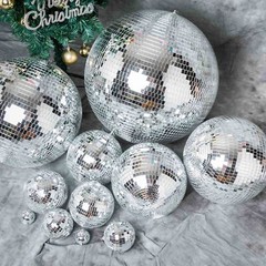 16″ Large Silver Glass Hanging Disco Mirror Ball Wedding Party Decorations SALE
