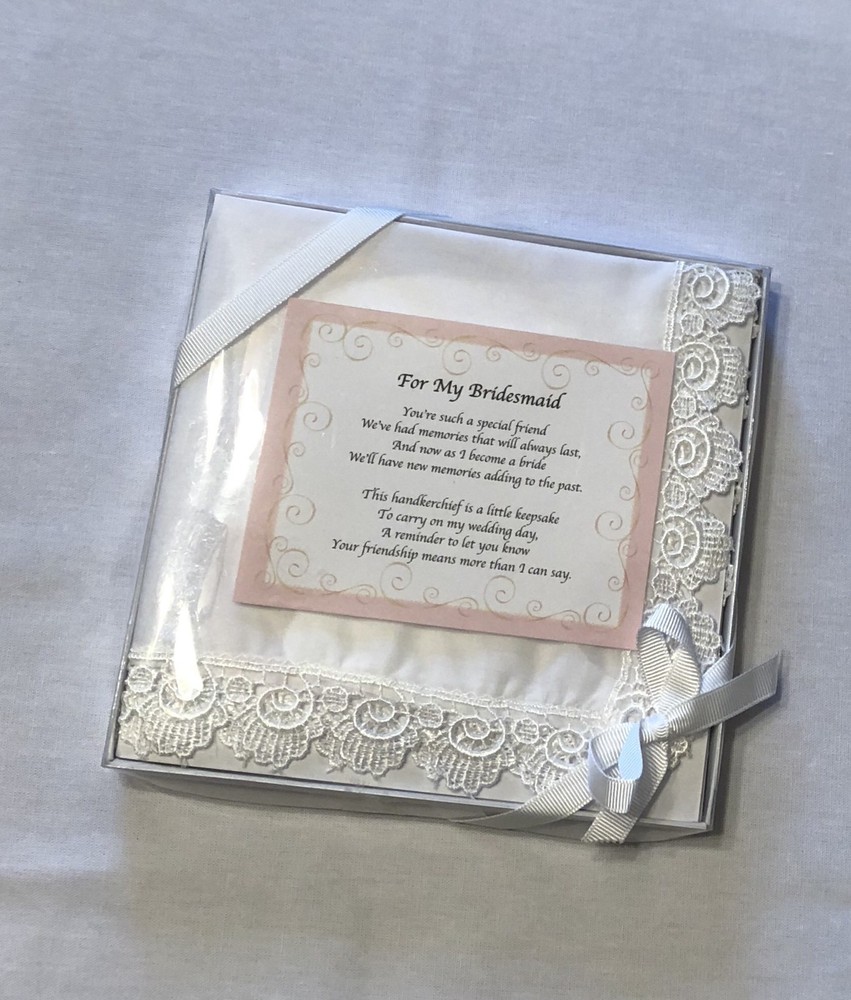 NIB-Ganz Wedding Keepsake Bridesmaid Handkerchief 13x13in