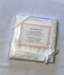 NIB-Ganz Wedding Keepsake Bridesmaid Handkerchief 13x13in