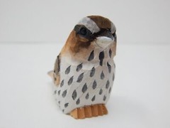 Sparrow Cake Top Bride Groom Love Bird Wedding Engage Carve Wood Statue Finch