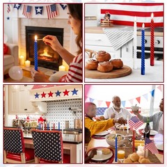 12 Pcs Patriotic Spiral Taper Candles Red Blue White Dripless Twisted Unscented