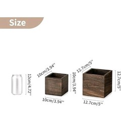 NUPTIO Wooden Box for Centerpiece Wedding: 6 Pcs Square Planter Box 4×4″ & 5×5″