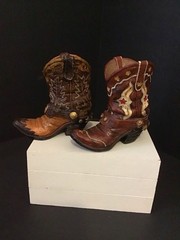 Vintage Mini Cowboy Boots – Western Wedding Cake Toppers, Rustic Accent