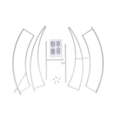 7ft White Metal Crescent Moon Wedding Arch Stand Curved Flower Balloon Frame