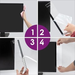 Office Desk Accessories 2pcs 0.98 inches x 3.15 inches, Monitor Memo Board 2