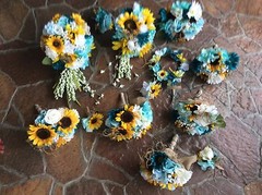 Sunflower wedding flowers package bridal bouquet decorations 9 bouquets