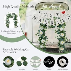 Just Married Car Decorations Kit for Wedding | Honeymoon Send Off Decor with