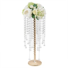 10 Pieces Crystal Acrylic Table Centerpieces Gold Flower Stand For Wedding Party