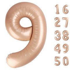 40 Inch Caramel Balloon,Jumbo Mylar Foil Helium Balloon Number 9 Caramel Brown