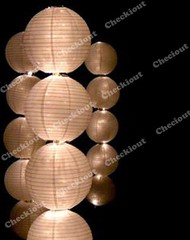 Round White Paper Lanterns + LED Light Wedding BirthdayParty Decoration Supplies