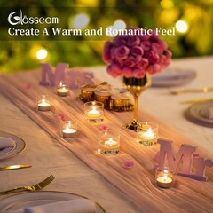 Set Of 48 Clear Tea light Candle Holders Glass Votive Bulk For Table Centerpiece