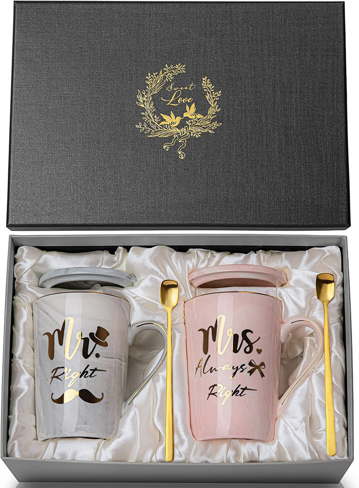 Bridal Shower Gifts for Newlyweds, Engagement Gifts for Couples – 14Oz Ceramic M