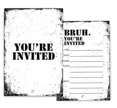 Brothers Birthday Invitations for Boys, Simple Black and White Birthday Party…