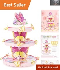 Elegant 3-Tier Butterfly Cupcake Stand – Perfect for Parties and Celebrations