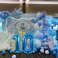 14 Balloon Number, 40 Inch Blue Foil Balloons Giant Jumbo Helium Blue Number 14