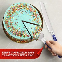 Blue Cake Knife and Server Set Cake Server & Knife Set of 2 with Acrylic Handles