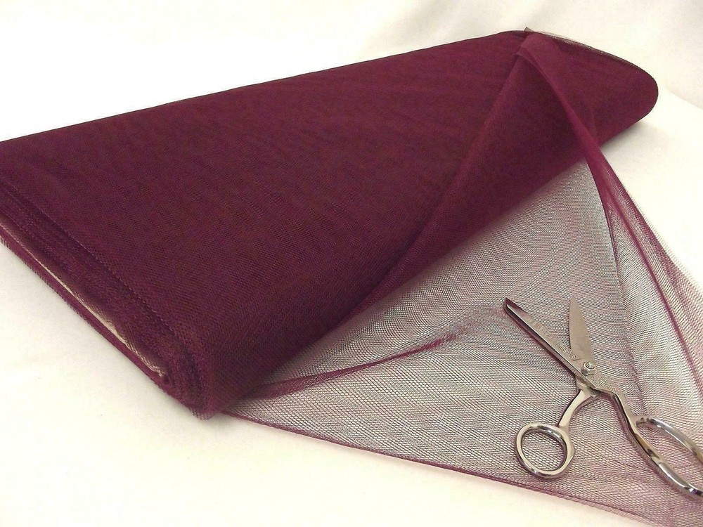 Dress Net 100% Polyester Tulle Fabric Material – WINE