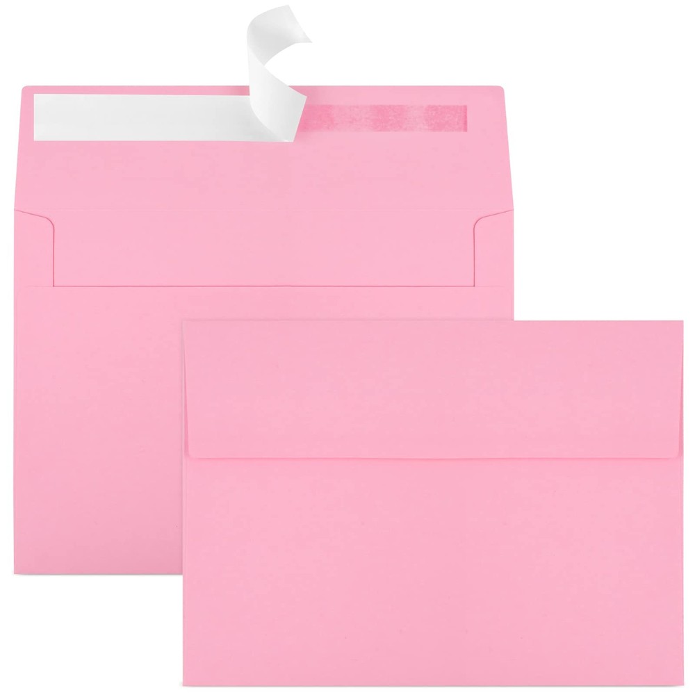50 Packs 5×7 Envelopes, A7 Envelopes for (5.25×7.25in), Pink