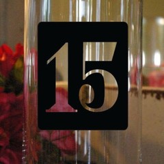 Wedding Table Numbers 1-10,15, 20, or 25 Vinyl Sticker Decals Squares (a)