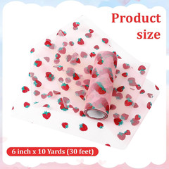 6″ X10 Yards (30 Feet) Strawberry Tulle Rolls for DIY Crafts, Baby Shower, Birth