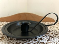 Rustic County Primitive Black Metal Taper Candle Holder
