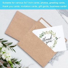 100 Pack 5×7 A7 (5.25 x 7.25 Inches) Envelopes (100 Pack), Kraft Brown
