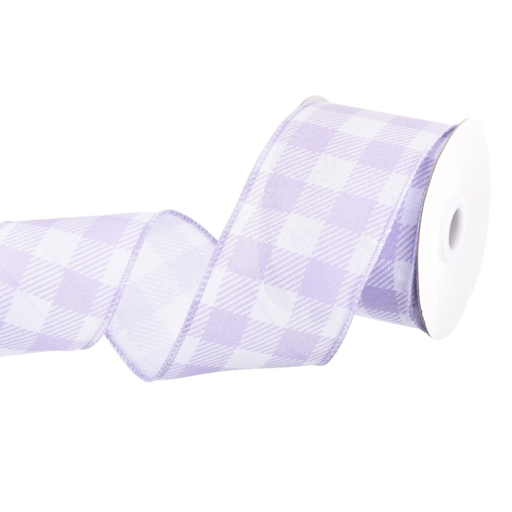 Plaid Check Ribbon, 2.5 Inch x 10 Yards Gingham Ribbon, Cherry Purple