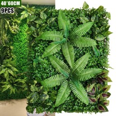 9*Artificial Plant Wall Panel Grass Hedge Vertical Garden Backdrop Decoration US