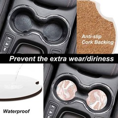 Modern Rose Gold Glitter Coral Gray Pastel Marble Absorbent Cup Holders Car C…