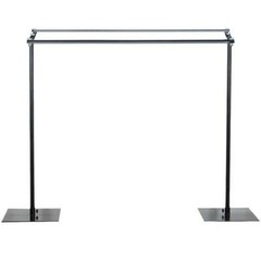10 feet Black DUAL CROSS BAR Photo BACKDROP STAND Wedding Party Events Supplies