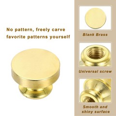 20mm Blank Wax Seal Stamp, 3 Pack Round Sealing Wax Stamp Vintage Brass Head