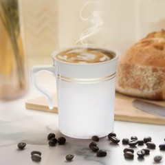 » OCCASIONS » 40 Mugs Pack, Heavyweight White with Gold Rim A8). Coffee Mug 8oz