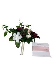 Lings Moment Artificial Wedding Bridesmaid Bouquet With Ribbon – 7-Inch Masala B