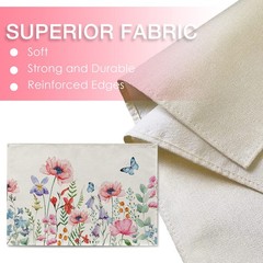 Seliem Spring Anemone Flower Placemats Set of 4, 12»X18»,