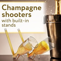 IMPRESA 10 Pack Champagne Shooter Plastic Glass 9 inches by 6 inches, Clear