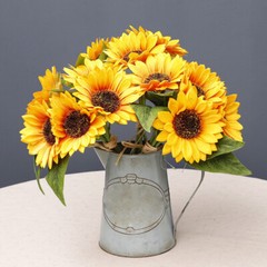 1 Bunch Beautiful Fake Floral Pick Fake Sunflowers Decoration Plants Stem Prop