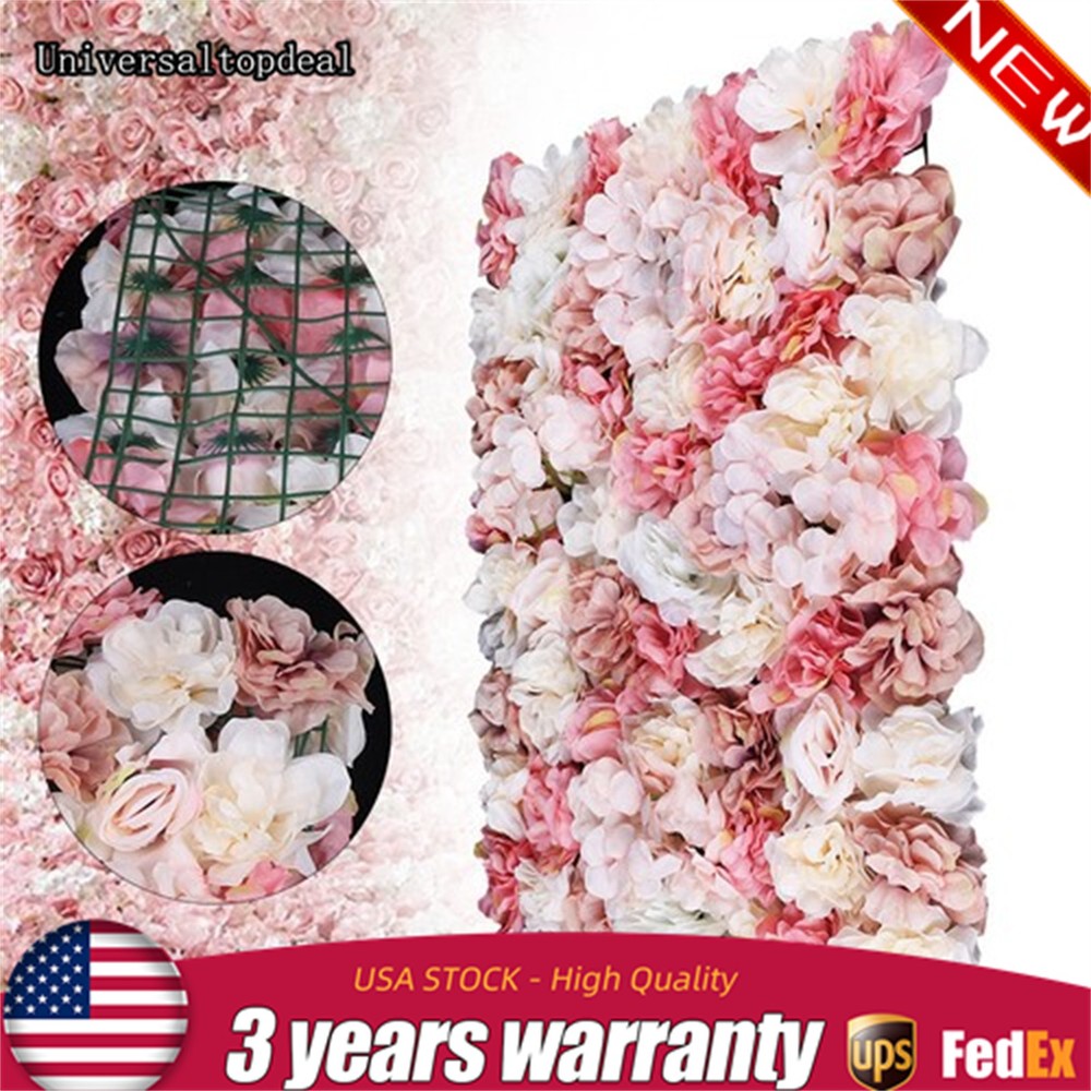 6*Flower Wall Panel Party Artificial Wedding Decor Rose Bouquet Romantic Flower